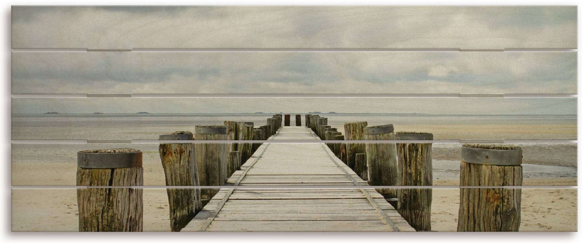 Artland Holzbild »Steg ins Watt«, Strandbilder, (1 St.) von Artland