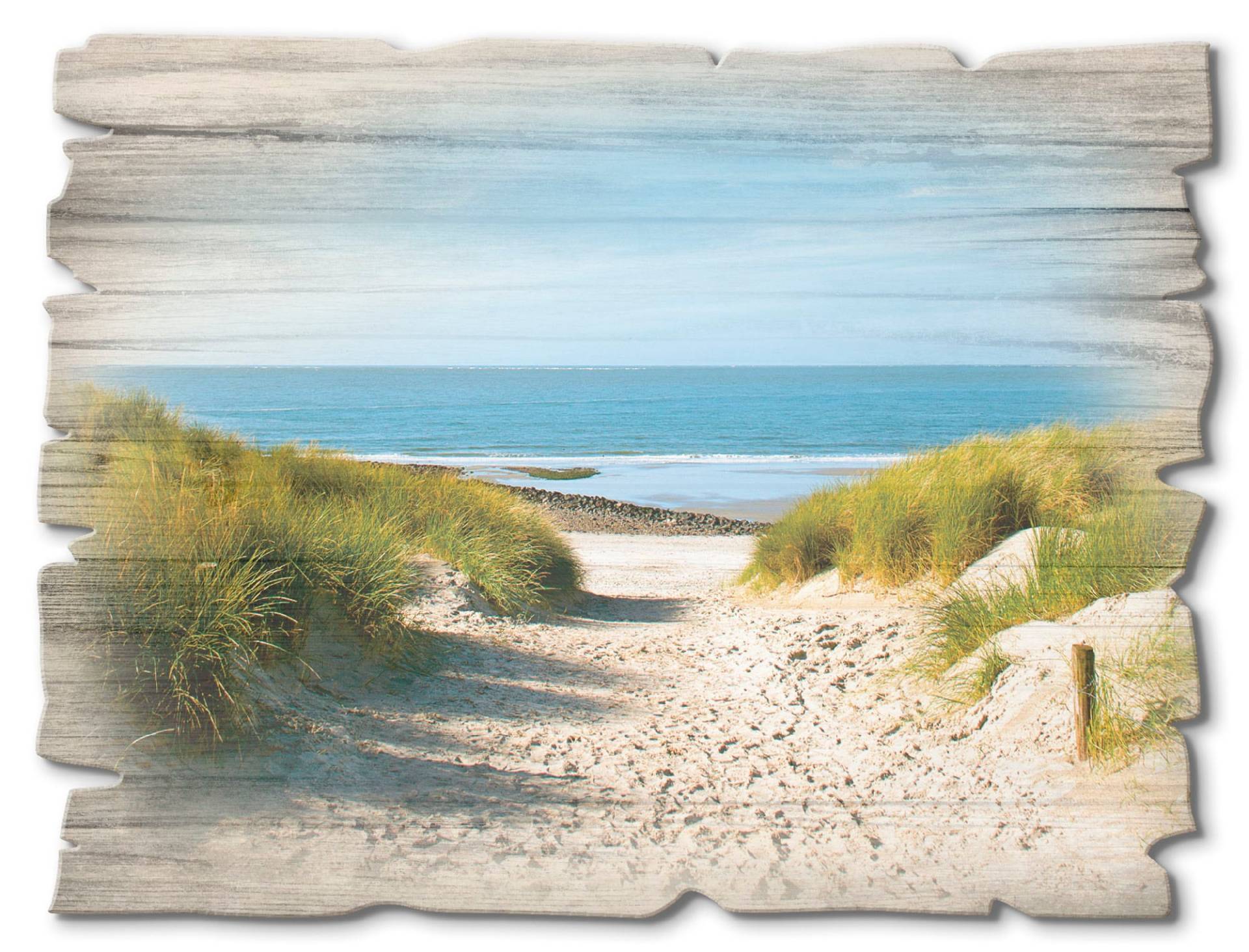 Artland Holzbild »Strand mit Sanddünen und Weg zur See«, Strand, (1 St.) von Artland