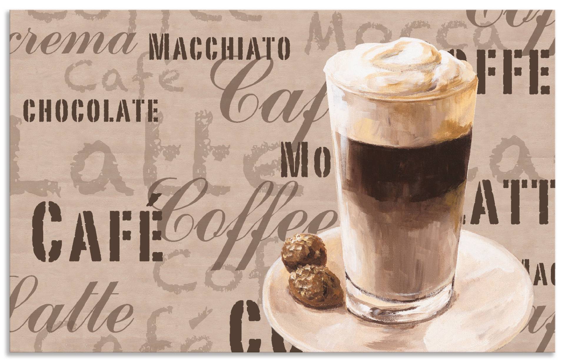 Artland Küchenrückwand »Kaffee - Latte Macchiato«, (1 tlg.), Alu Spritzschutz mit Klebeband, einfache Montage von Artland