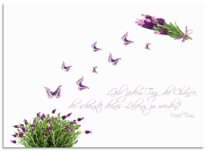 Artland Küchenrückwand »Lila Schmetterlinge an Lavendel«, (1 tlg.), Alu Spritzschutz mit Klebeband, einfache Montage von Artland