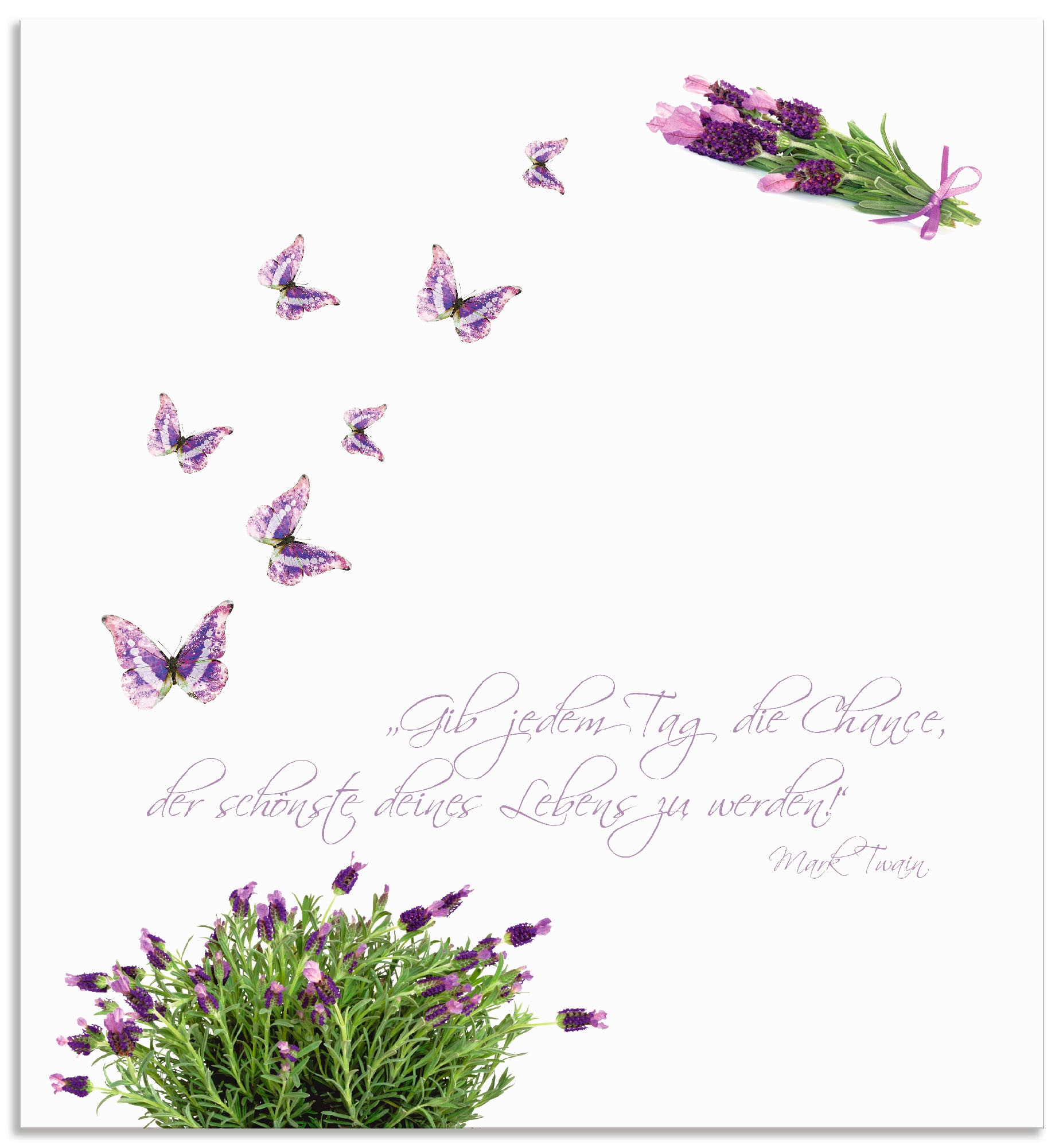 Artland Küchenrückwand »Lila Schmetterlinge an Lavendel«, (1 tlg.) von Artland
