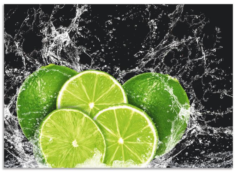 Artland Küchenrückwand »Limone mit Spritzwasser«, (1 tlg.), Alu Spritzschutz mit Klebeband, einfache Montage von Artland