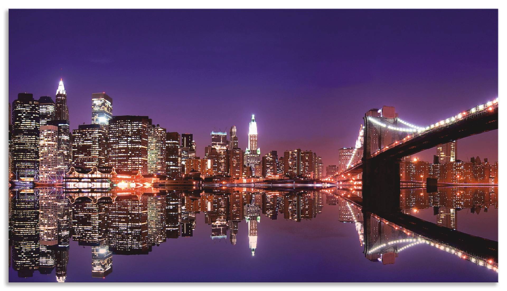 Artland Küchenrückwand »New York Skyline«, (1 tlg.), Alu Spritzschutz mit Klebeband, einfache Montage von Artland