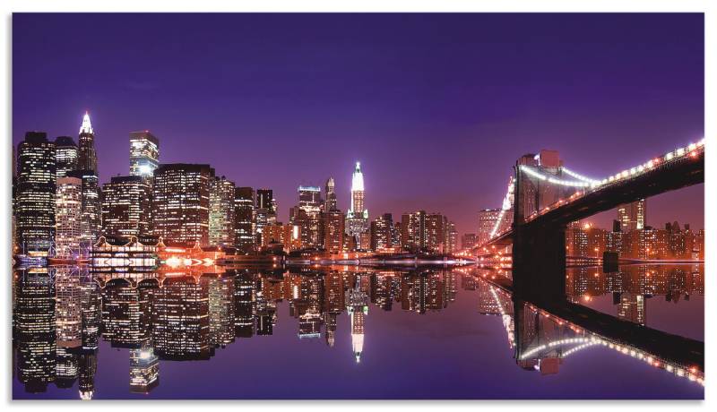 Artland Küchenrückwand »New York Skyline«, (1 tlg.), Alu Spritzschutz mit Klebeband, einfache Montage von Artland