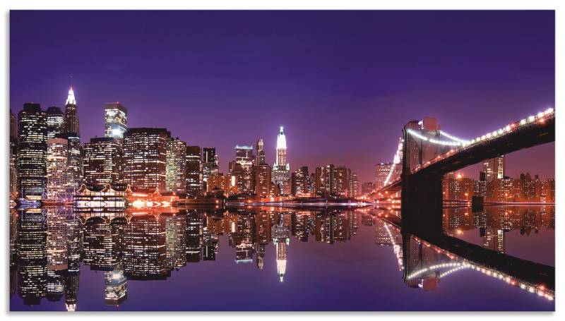 Artland Küchenrückwand »New York Skyline«, (1 tlg.), Alu Spritzschutz mit Klebeband, einfache Montage von Artland