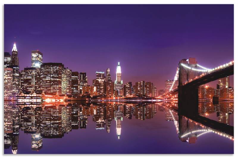 Artland Küchenrückwand »New York Skyline«, (1 tlg.), Alu Spritzschutz mit Klebeband, einfache Montage von Artland