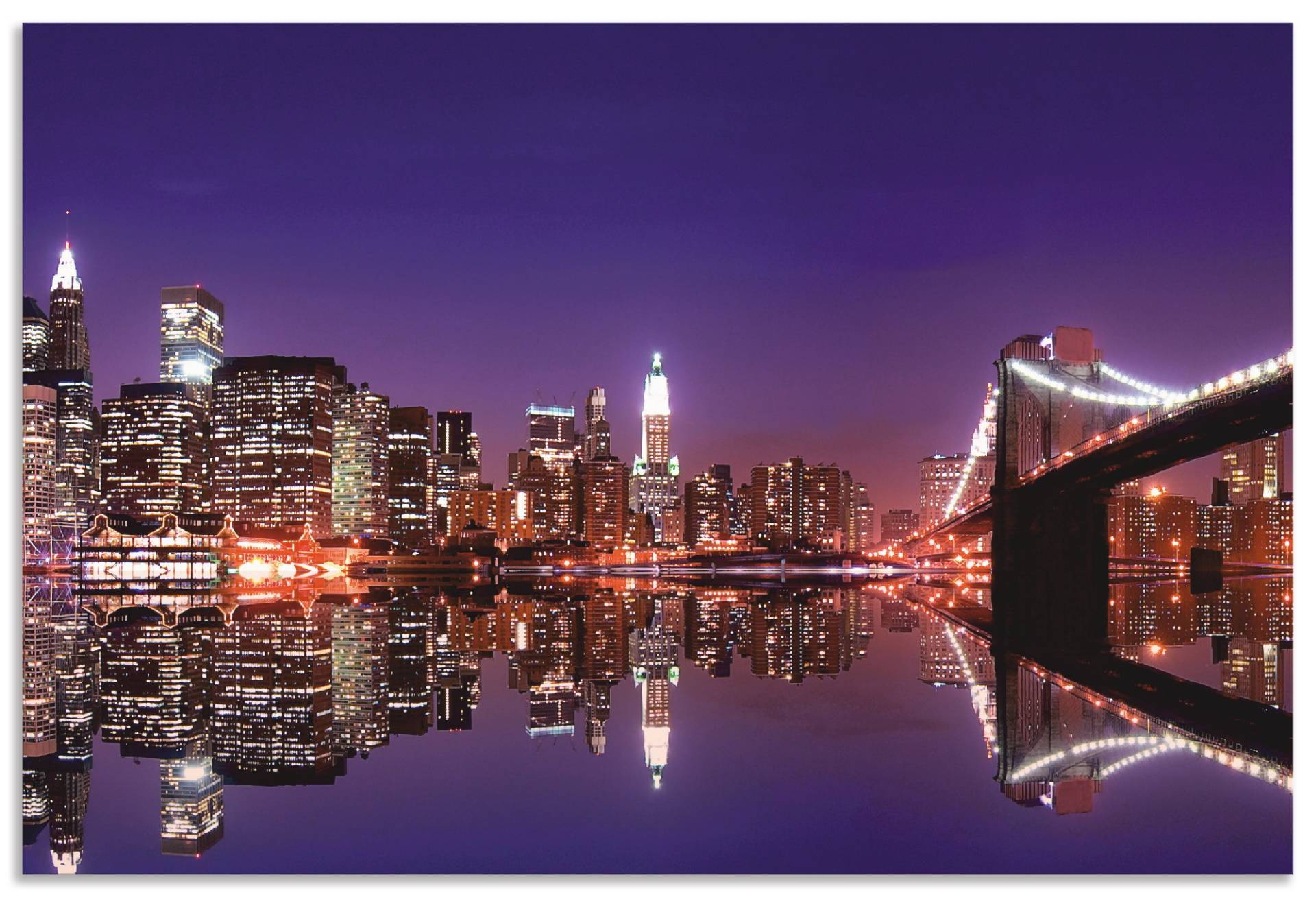 Artland Küchenrückwand »New York Skyline«, (1 tlg.), Alu Spritzschutz mit Klebeband, einfache Montage von Artland