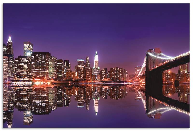 Artland Küchenrückwand »New York Skyline«, (1 tlg.), Alu Spritzschutz mit Klebeband, einfache Montage von Artland