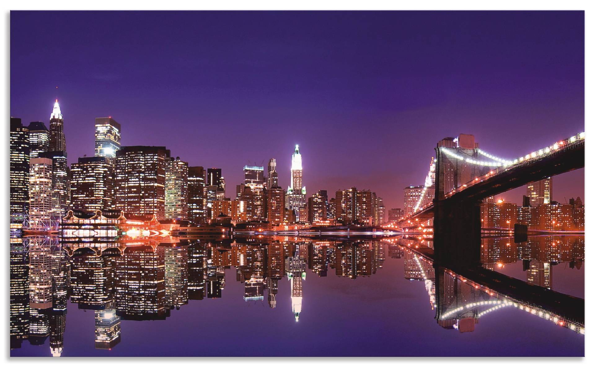 Artland Küchenrückwand »New York Skyline«, (1 tlg.), Alu Spritzschutz mit Klebeband, einfache Montage von Artland