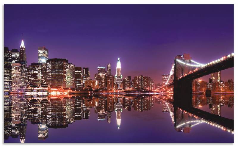 Artland Küchenrückwand »New York Skyline«, (1 tlg.), Alu Spritzschutz mit Klebeband, einfache Montage von Artland