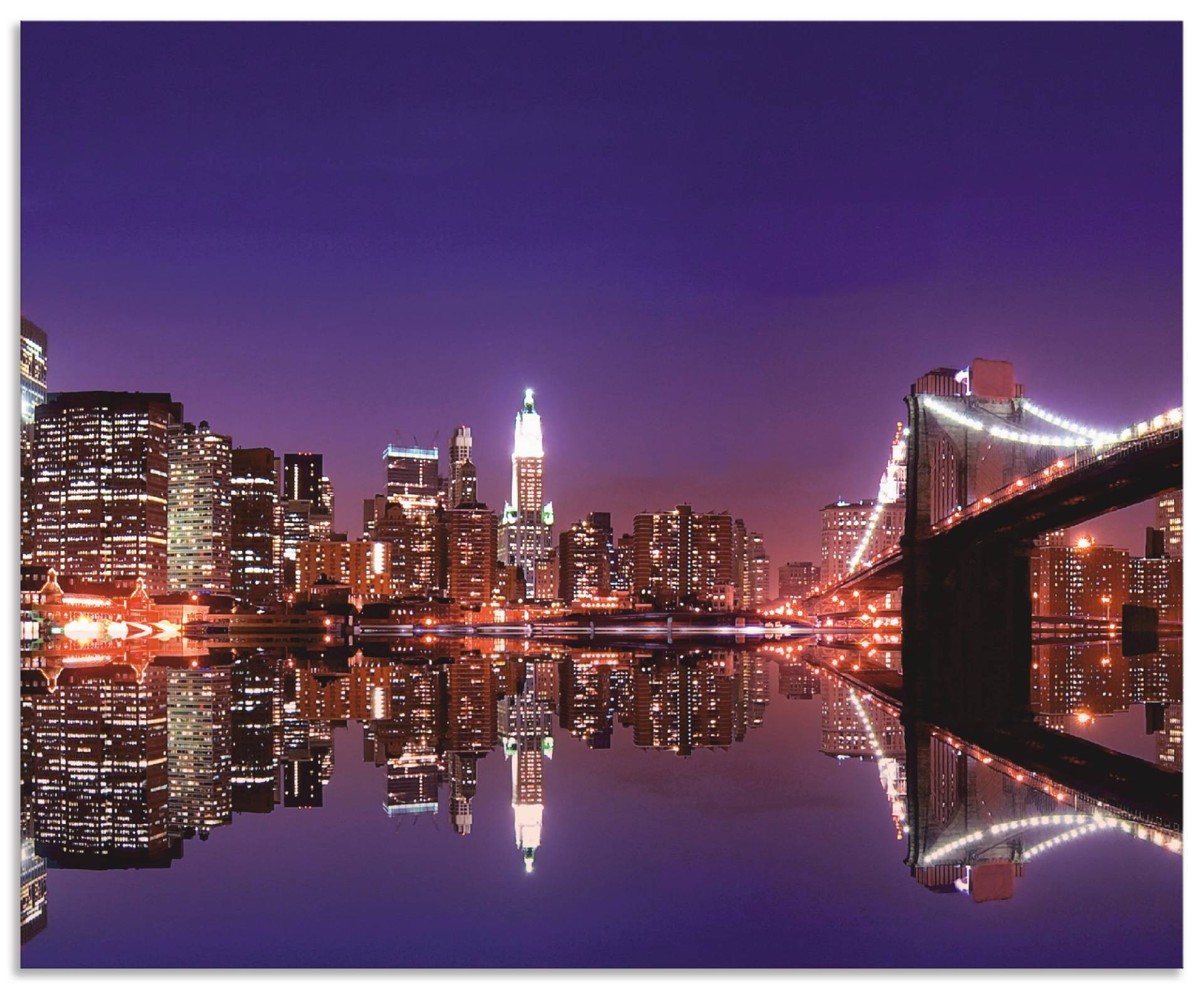 Artland Küchenrückwand »New York Skyline«, (1 tlg.), Alu Spritzschutz mit Klebeband, einfache Montage von Artland