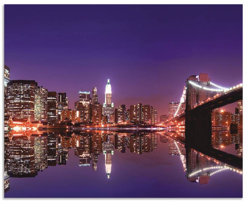 Artland Küchenrückwand »New York Skyline«, (1 tlg.), Alu Spritzschutz mit Klebeband, einfache Montage von Artland