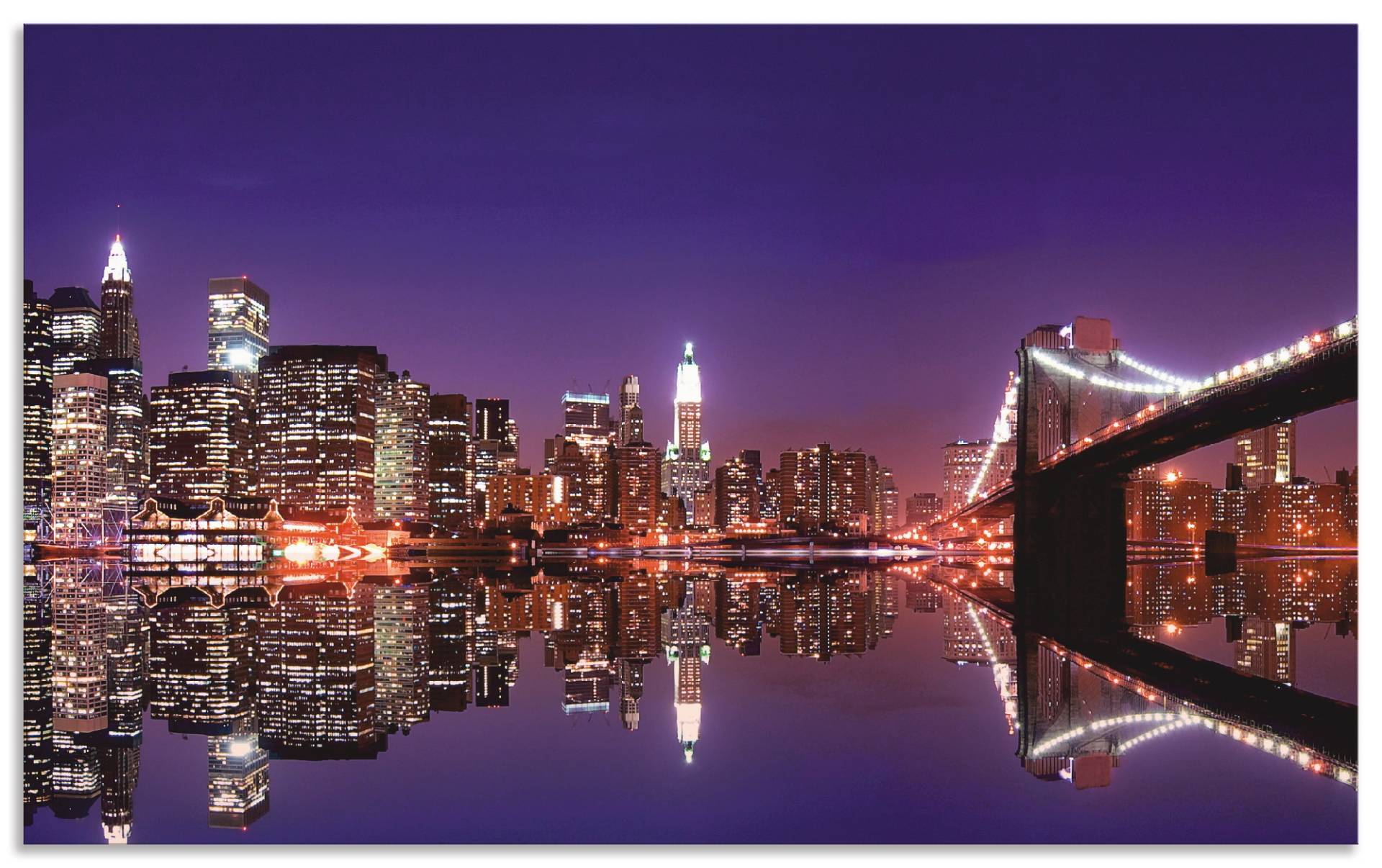 Artland Küchenrückwand »New York Skyline«, (1 tlg.), Alu Spritzschutz mit Klebeband, einfache Montage von Artland