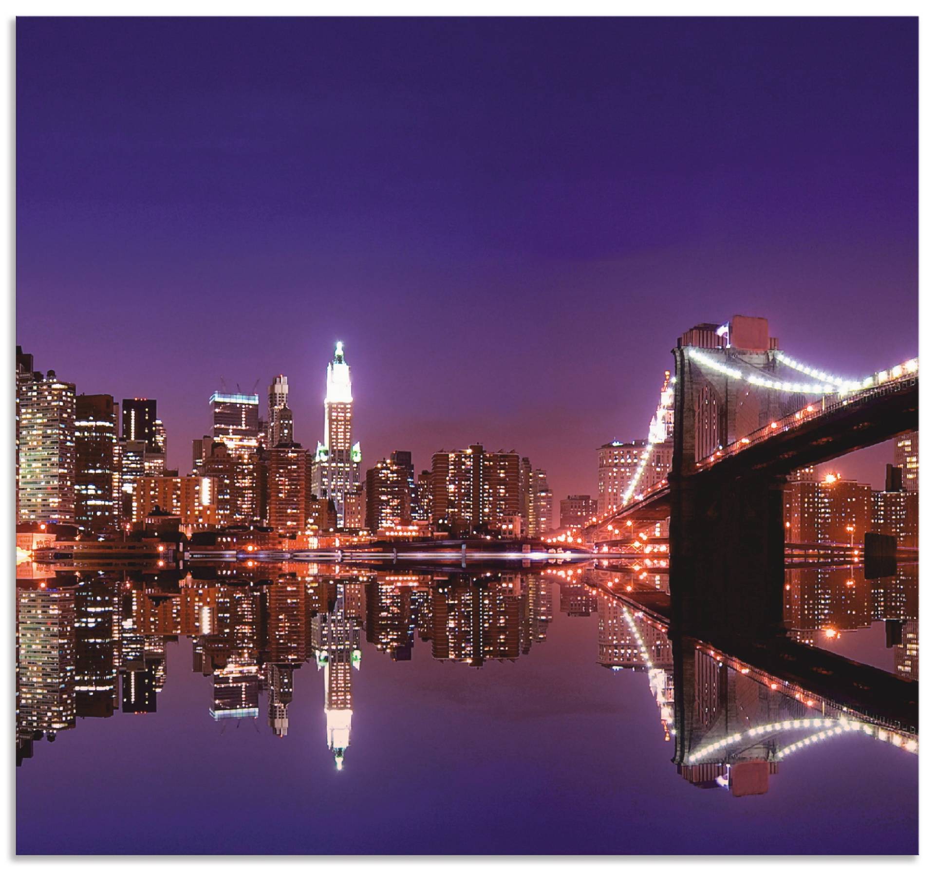 Artland Küchenrückwand »New York Skyline«, (1 tlg.), Alu Spritzschutz mit Klebeband, einfache Montage von Artland
