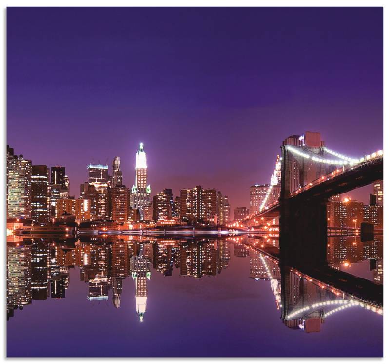 Artland Küchenrückwand »New York Skyline«, (1 tlg.), Alu Spritzschutz mit Klebeband, einfache Montage von Artland