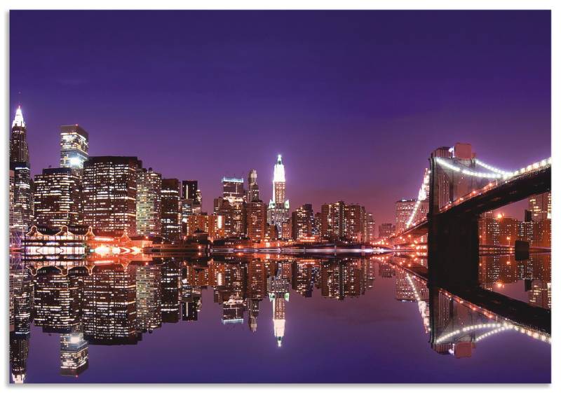 Artland Küchenrückwand »New York Skyline«, (1 tlg.), Alu Spritzschutz mit Klebeband, einfache Montage von Artland
