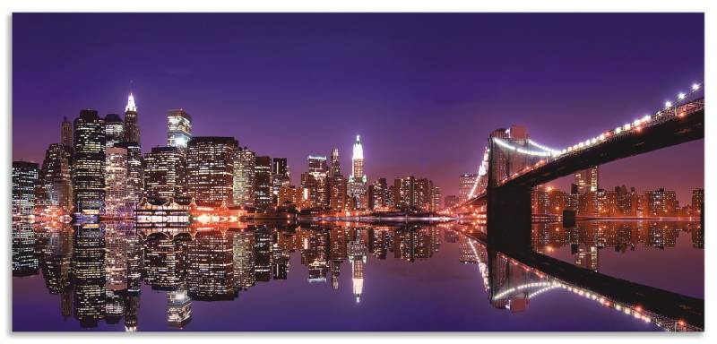 Artland Küchenrückwand »New York Skyline«, (1 tlg.), Alu Spritzschutz mit Klebeband, einfache Montage von Artland