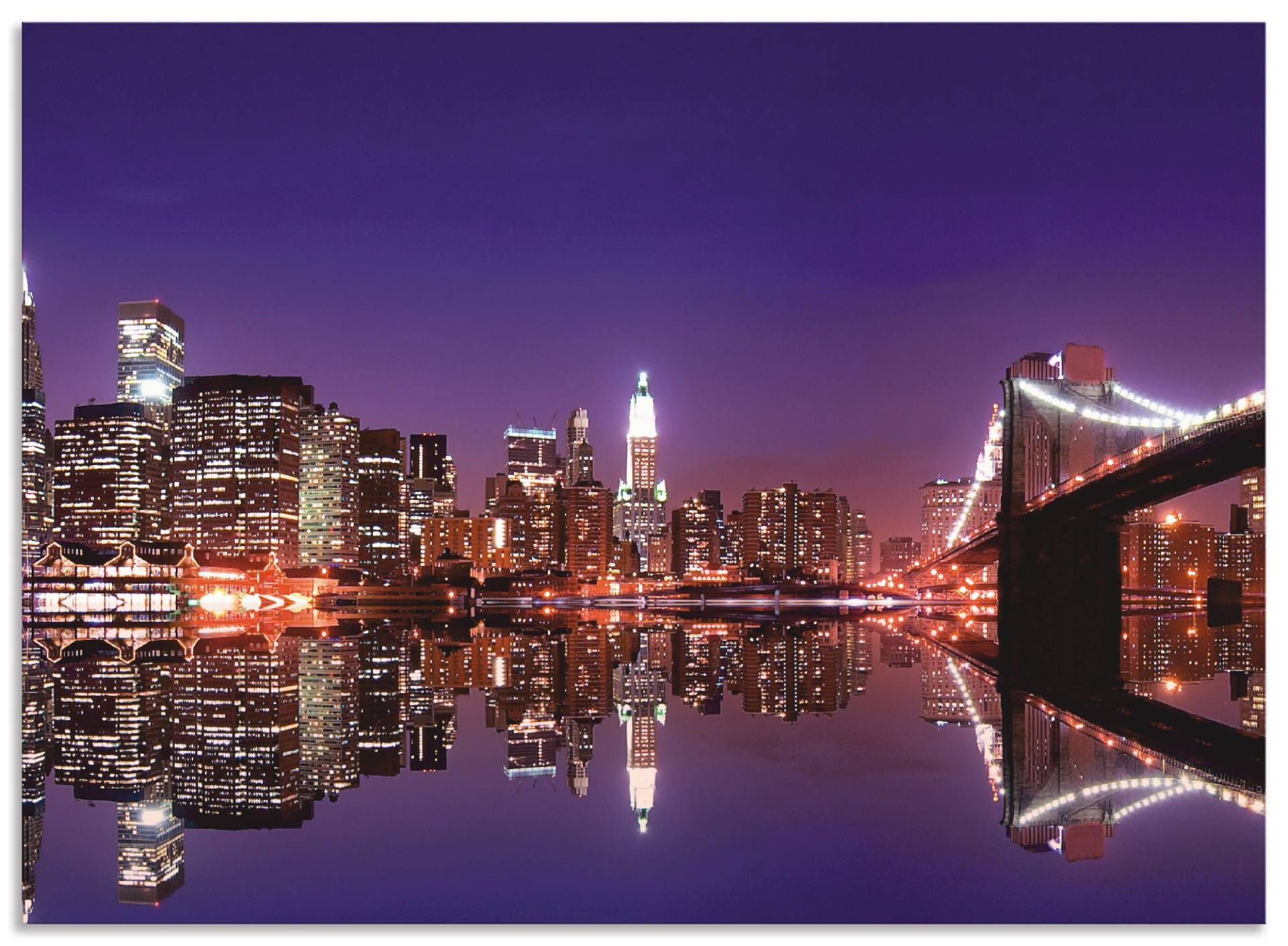 Artland Küchenrückwand »New York Skyline«, (1 tlg.), Alu Spritzschutz mit Klebeband, einfache Montage von Artland