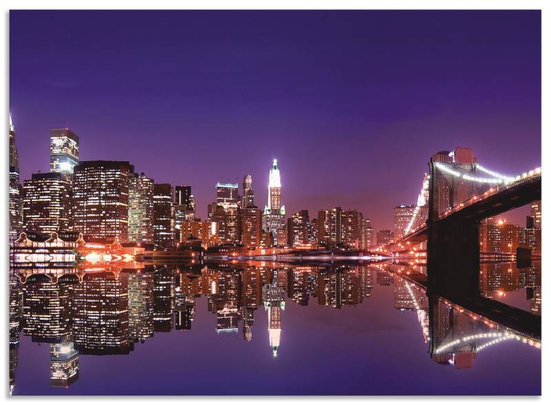 Artland Küchenrückwand »New York Skyline«, (1 tlg.), Alu Spritzschutz mit Klebeband, einfache Montage von Artland