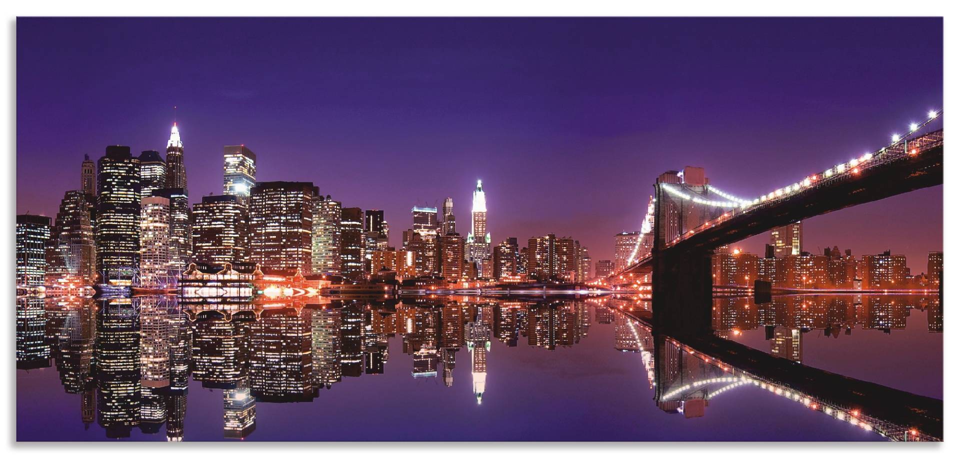 Artland Küchenrückwand »New York Skyline«, (1 tlg.), Alu Spritzschutz mit Klebeband, einfache Montage von Artland