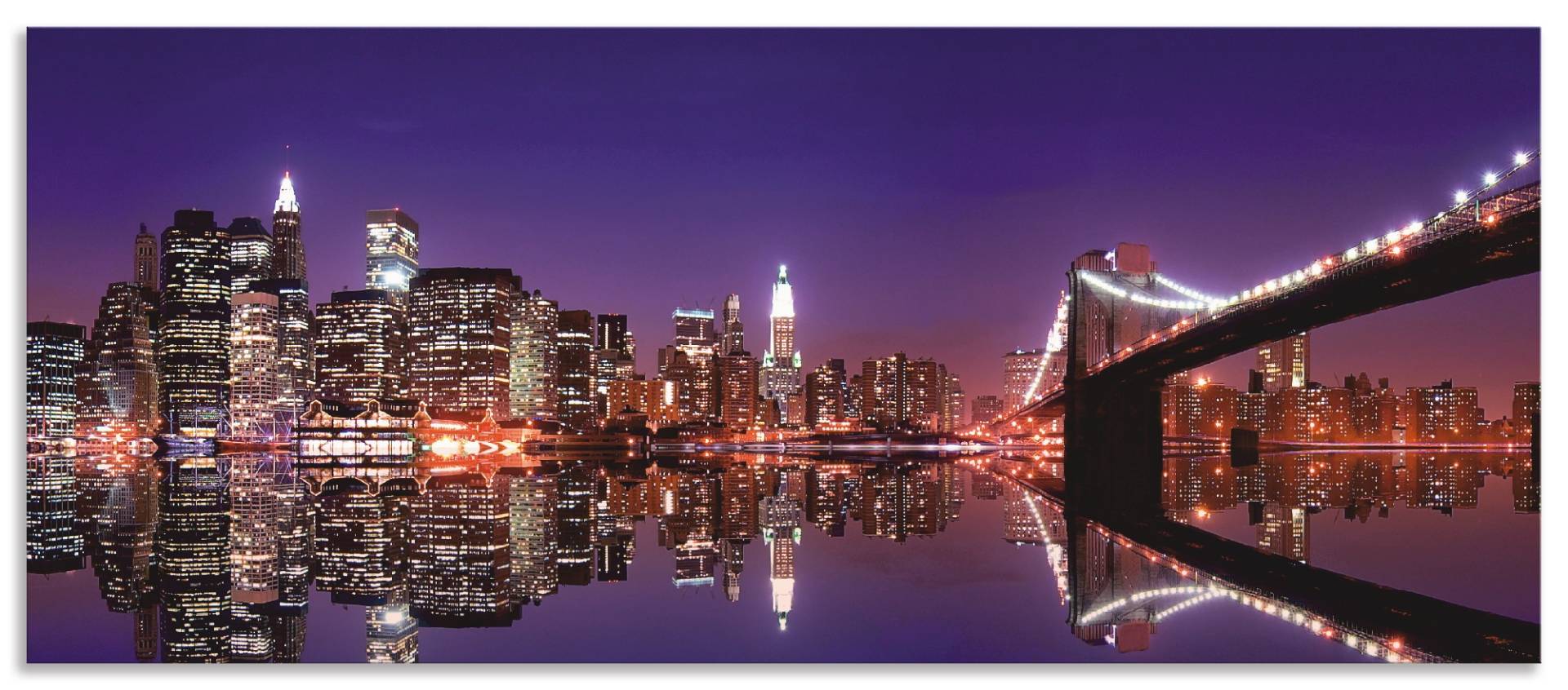 Artland Küchenrückwand »New York Skyline«, (1 tlg.), Alu Spritzschutz mit Klebeband, einfache Montage von Artland