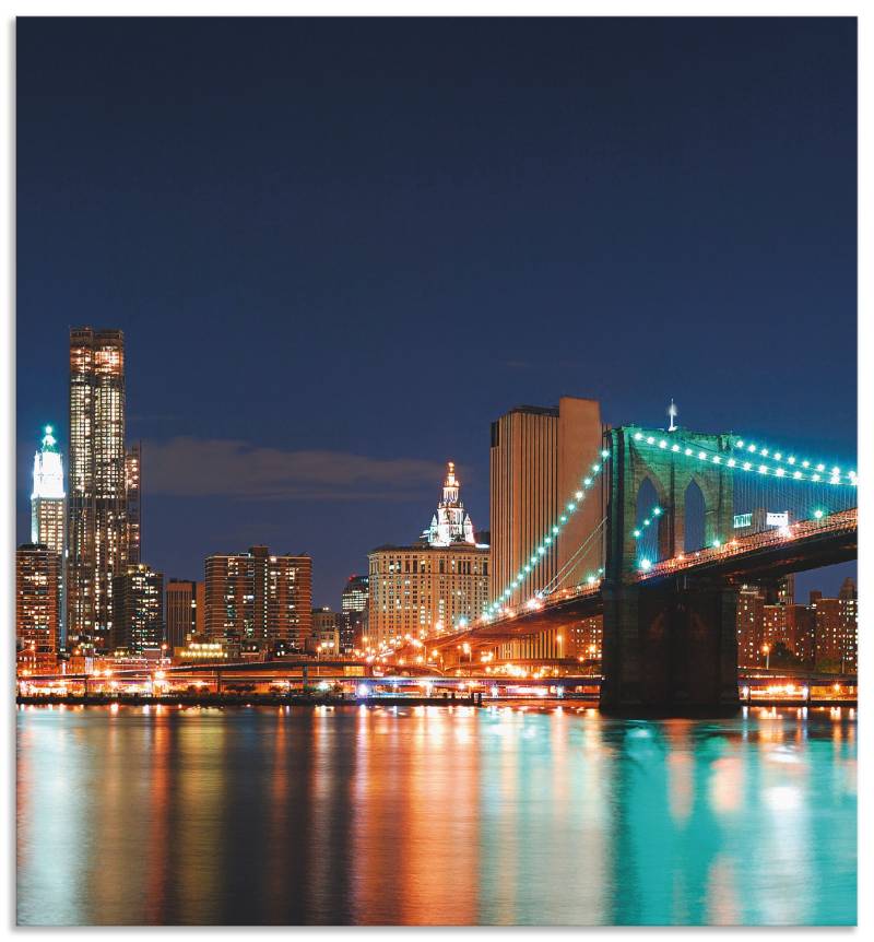 Artland Küchenrückwand »New York Skyline Brooklyn Bridge«, (1 tlg.), Alu Spritzschutz mit Klebeband, einfache Montage von Artland