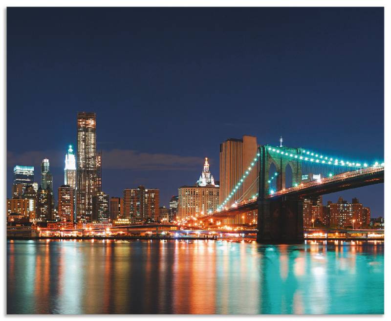 Artland Küchenrückwand »New York Skyline Brooklyn Bridge«, (1 tlg.), Alu Spritzschutz mit Klebeband, einfache Montage von Artland