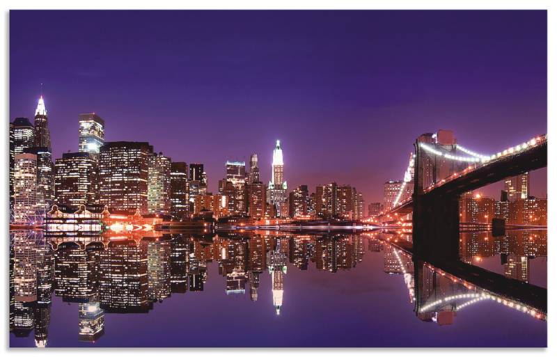 Artland Küchenrückwand »New York Skyline«, (1 tlg.), Alu Spritzschutz mit Klebeband, einfache Montage von Artland