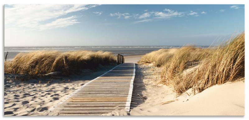 Artland Küchenrückwand »Nordseestrand auf Langeoog - Steg«, (1 tlg.), Alu Spritzschutz mit Klebeband, einfache Montage von Artland