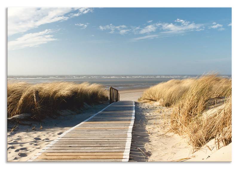 Artland Küchenrückwand »Nordseestrand auf Langeoog - Steg«, (1 tlg.), Alu Spritzschutz mit Klebeband, einfache Montage von Artland