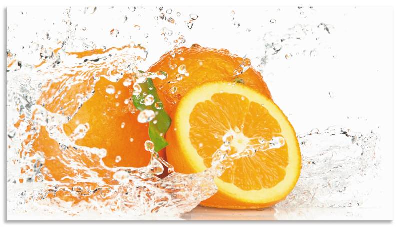 Artland Küchenrückwand »Orange mit Spritzwasser«, (1 tlg.), Alu Spritzschutz mit Klebeband, einfache Montage von Artland