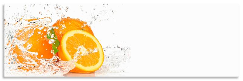 Artland Küchenrückwand »Orange mit Spritzwasser«, (1 tlg.), Alu Spritzschutz mit Klebeband, einfache Montage von Artland