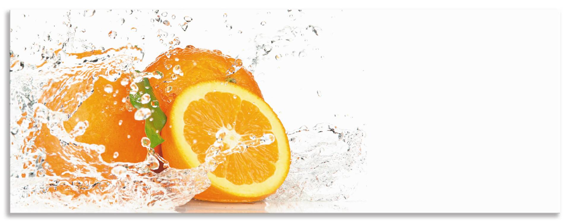 Artland Küchenrückwand »Orange mit Spritzwasser«, (1 tlg.), Alu Spritzschutz mit Klebeband, einfache Montage von Artland