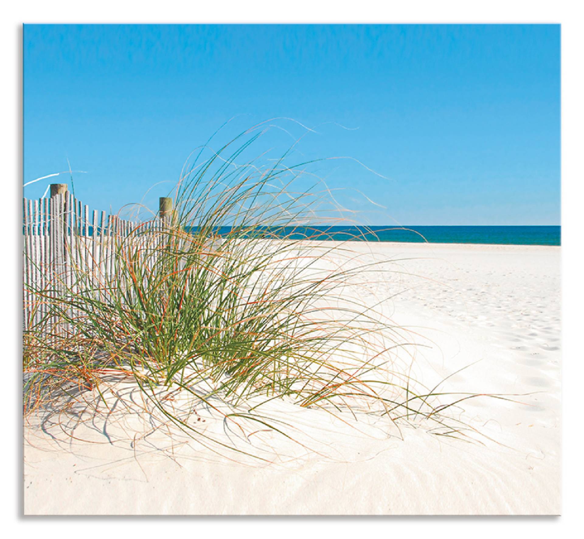 Artland Küchenrückwand »Schöne Sanddüne mit Gräsern und Zaun«, (1 tlg.), Alu Spritzschutz mit Klebeband, einfache Montage von Artland