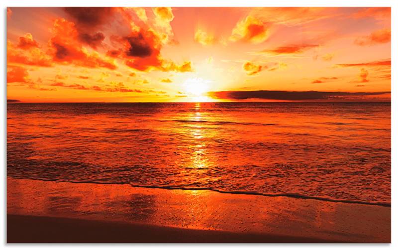 Artland Küchenrückwand »Schöner Sonnenuntergang Strand«, (1 tlg.), Alu Spritzschutz mit Klebeband, einfache Montage von Artland