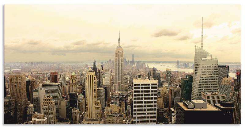 Artland Küchenrückwand »Skyline Manhattan - New York«, (1 tlg.), Alu Spritzschutz mit Klebeband, einfache Montage von Artland