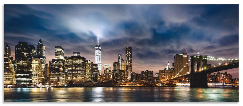 Artland Küchenrückwand »Sonnenaufgang über Manhattan«, (1 tlg.), Alu Spritzschutz mit Klebeband, einfache Montage von Artland
