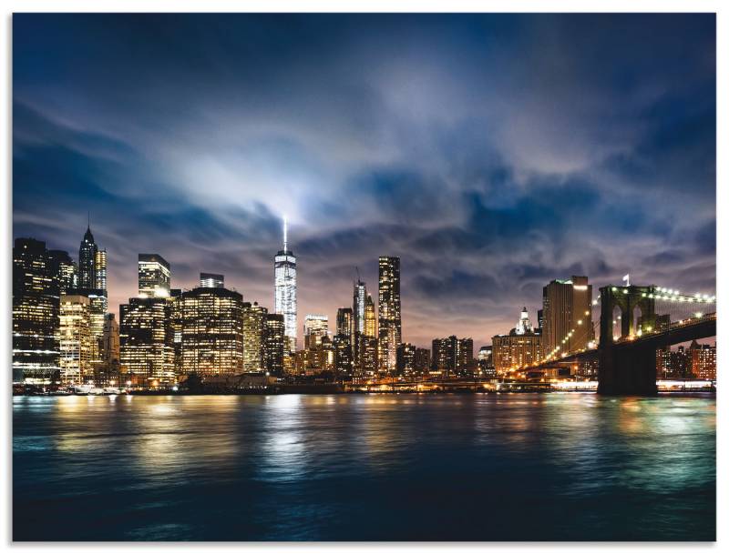 Artland Küchenrückwand »Sonnenaufgang über Manhattan«, (1 tlg.), Alu Spritzschutz mit Klebeband, einfache Montage von Artland