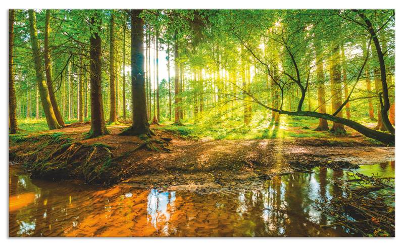 Artland Küchenrückwand »Wald mit Bach«, (1 tlg.), Alu Spritzschutz mit Klebeband, einfache Montage von Artland