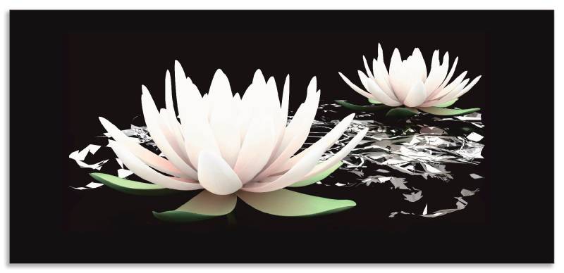 Artland Küchenrückwand »Zwei Lotusblumen auf dem Wasser«, (1 tlg.), Alu Spritzschutz mit Klebeband, einfache Montage von Artland