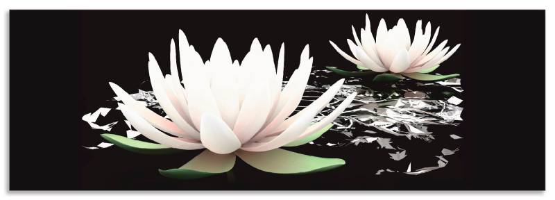 Artland Küchenrückwand »Zwei Lotusblumen auf dem Wasser«, (1 tlg.), Alu Spritzschutz mit Klebeband, einfache Montage von Artland