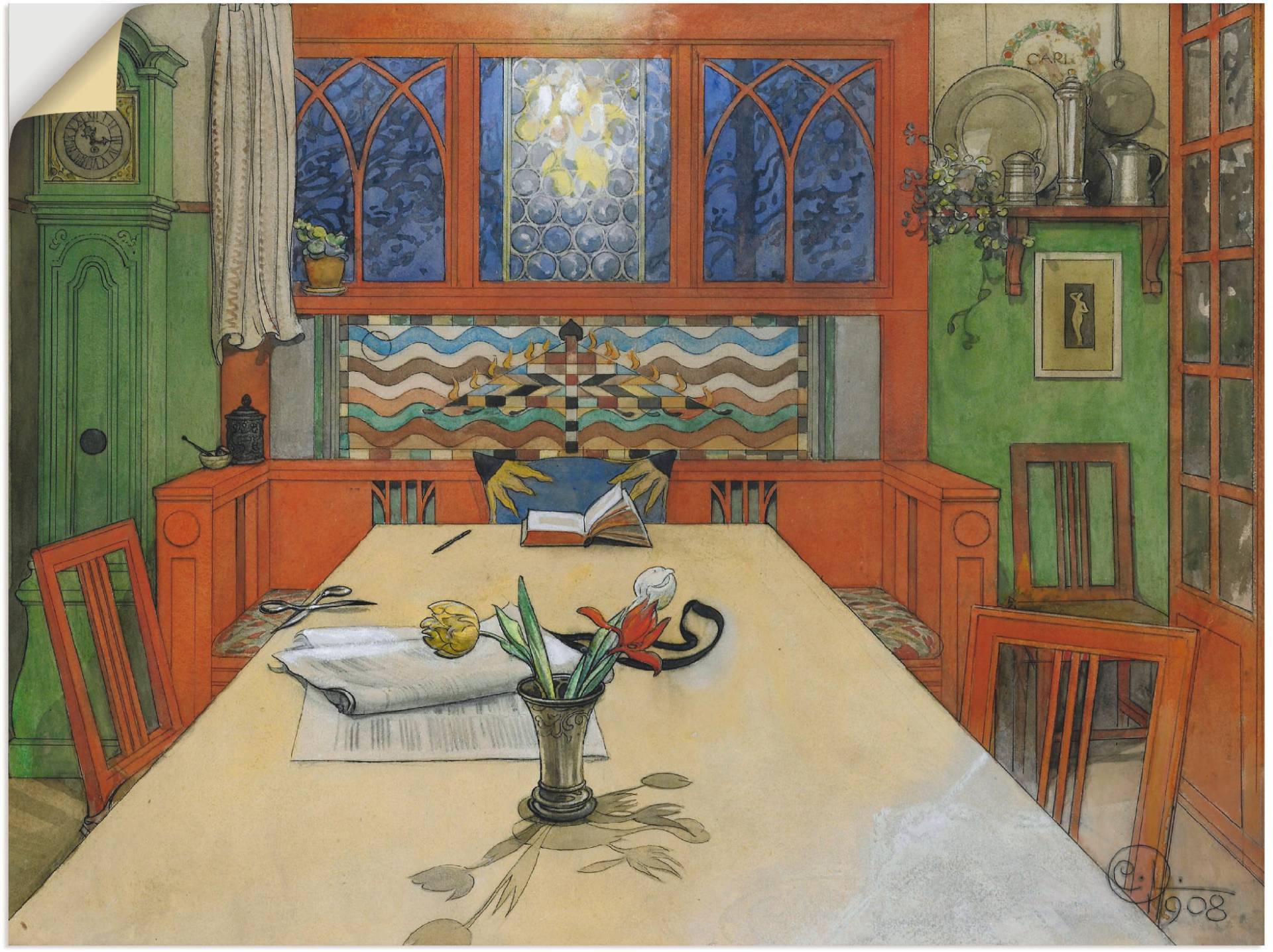 Artland Kunstdruck »Der Tag ist vorüber, gute Nacht! 1908«, Innenarchitektur, (1 St.), als Leinwandbild, Wandaufkleber oder Poster in versch. Grössen von Artland