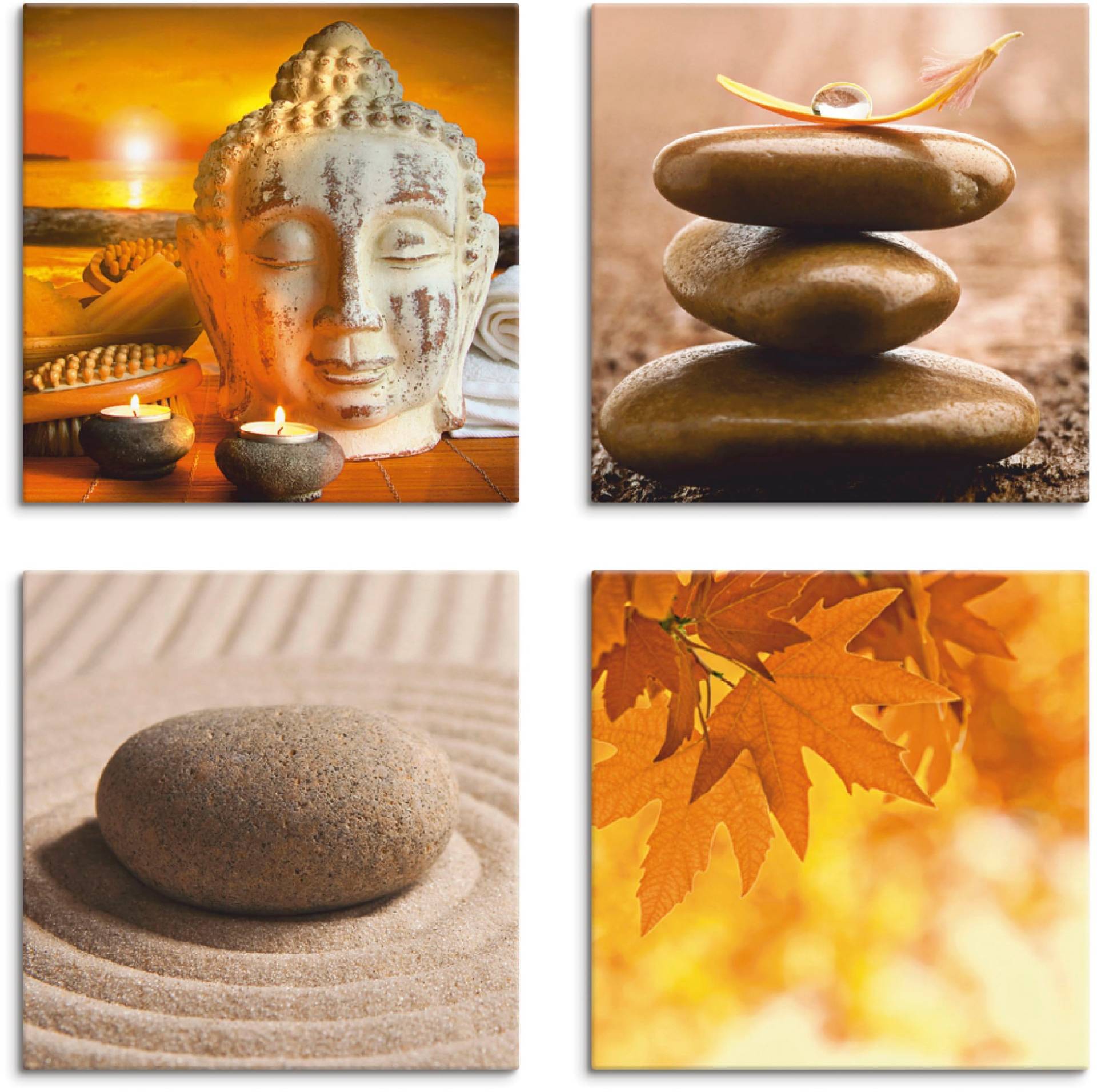 Artland Leinwandbild »Buddha-Statue Zen Garten Massagesteine«, Zen, (4 St.), 4er Set, verschiedene Grössen Artland Leinwandbild »Buddha-Statue Zen Garten Massagesteine«, Zen, (4 St.), 4er Set, verschiedene Grössen von Artland
