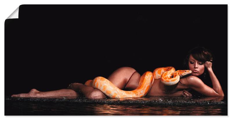 Artland Leinwandbild »Frau in Wasser liegend mit Python«, Frau, (1 St.), auf Keilrahmen gespannt von Artland