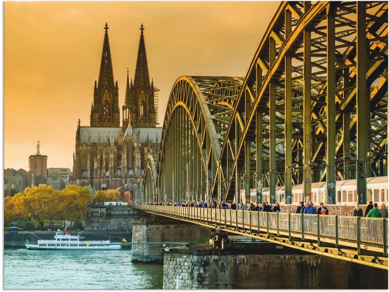 Artland Leinwandbild »Kölner Dom mit Hohenzollernbrücke«, Deutschland, (1 St.), auf Keilrahmen gespannt von Artland