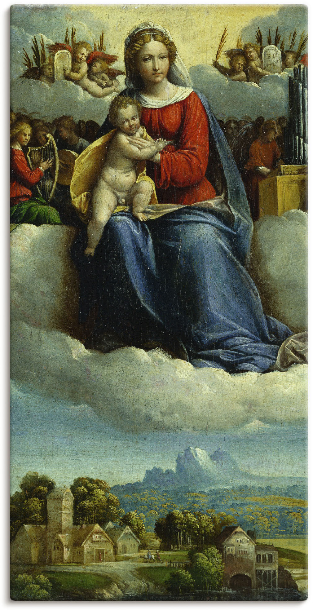 Artland Leinwandbild »Madonna mit Kind umgeben von Engeln«, Religion, (1 St.), auf Keilrahmen gespannt von Artland