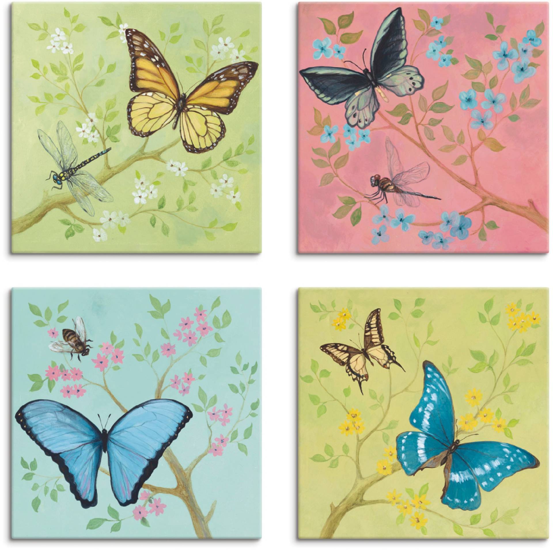 Artland Leinwandbild »Schmetterlinge Pastell«, Insekten, (4 St.), 4er Set, verschiedene Grössen Artland Leinwandbild »Schmetterlinge Pastell«, Insekten, (4 St.), 4er Set, verschiedene Grössen von Artland