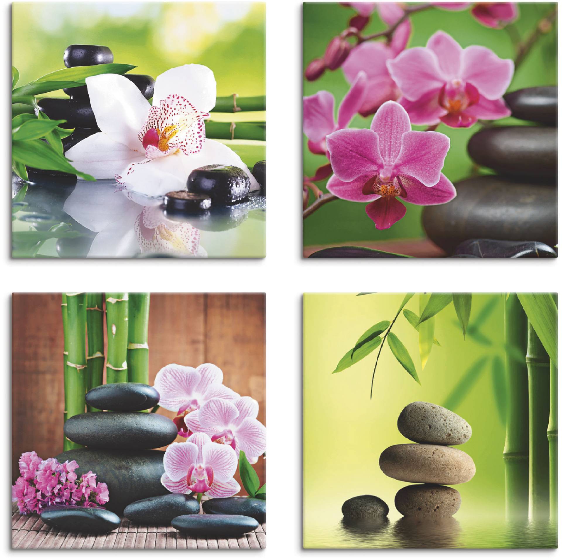 Artland Leinwandbild »Spa Bambus Zweige Zen Steine«, Zen, (4 St.), 4er Set, verschiedene Grössen Artland Leinwandbild »Spa Bambus Zweige Zen Steine«, Zen, (4 St.), 4er Set, verschiedene Grössen von Artland
