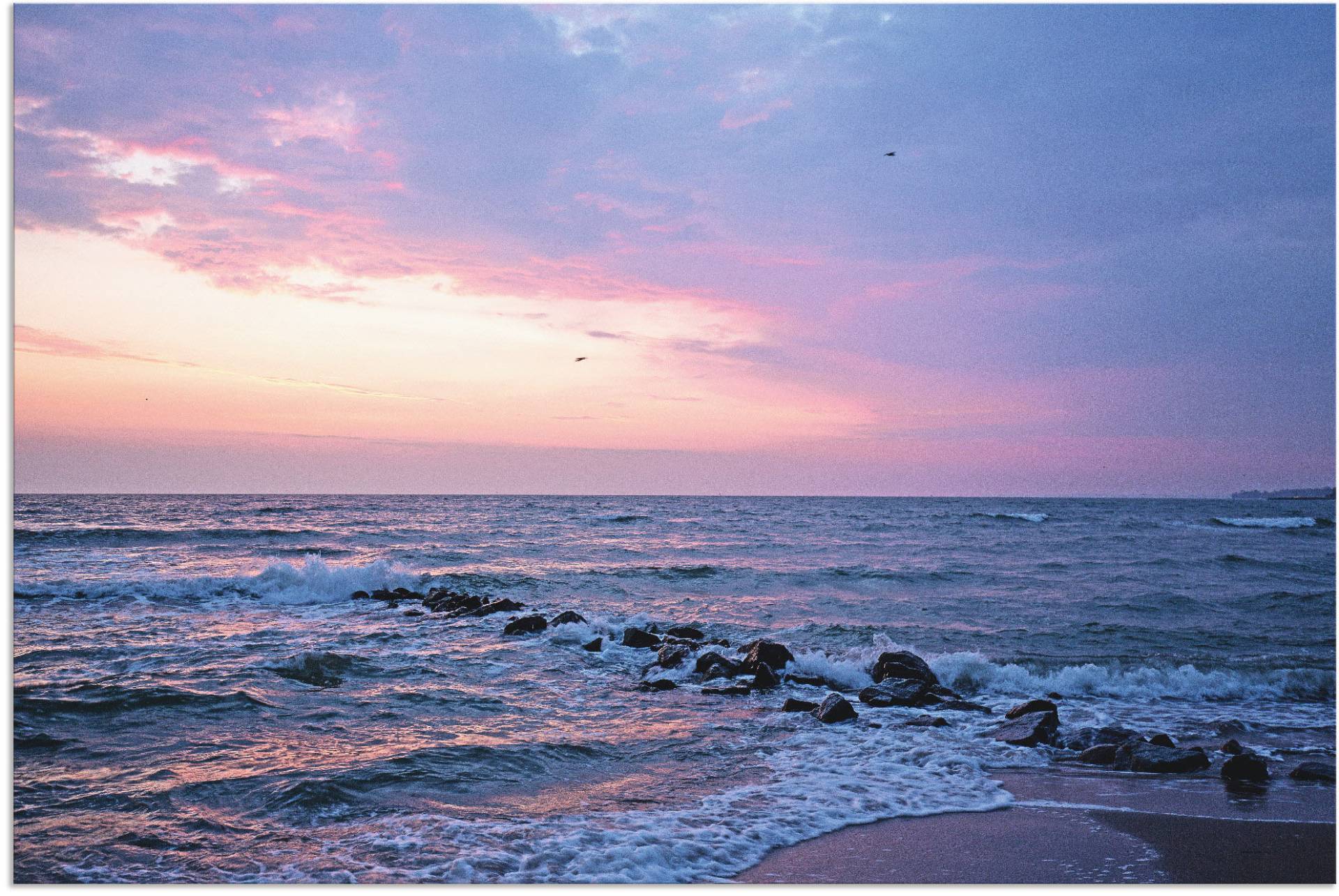 Artland Leinwandbild »Tagesbeginn am schönen Ostseestrand«, Gewässer, (1 St.), auf Keilrahmen gespannt von Artland