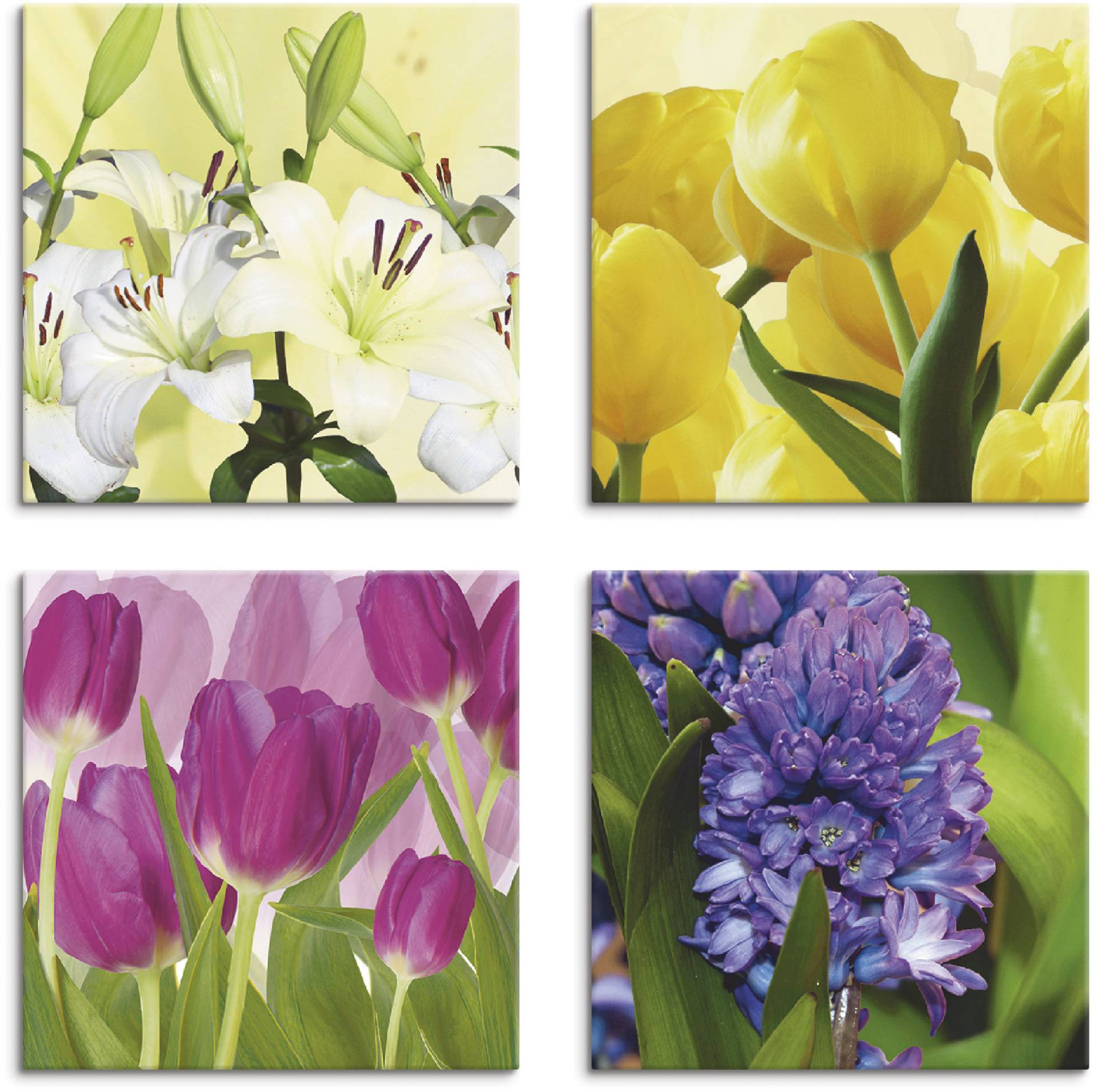 Artland Leinwandbild »Tulpen Lilien Hyazinthe«, Blumen, (4 St.) von Artland